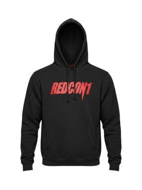 Redcon1 Men Black Graphic Pullover Hoodie Sweatshirt Red Logo L